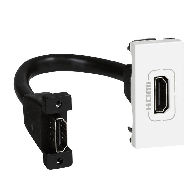 Legrand - Prise HDMI Type-A version 2.0 préconnectorisée Mosaic - 1 Module  - Blanc - Réf : 078778 - ELECdirect Vente Matériel Électrique