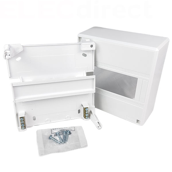 Schneider - Opale Mini - coffret de répartition en saillie - IP30 - 8 modules - Réf : 13398 - Vue de face