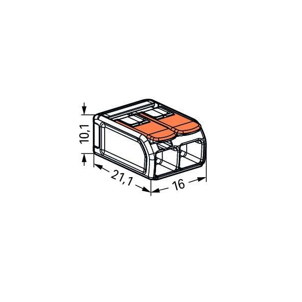 Bornes auto fils Souple / Rigide 2 x (0.5 à 6mm2) - Réf.: WAG 221-612