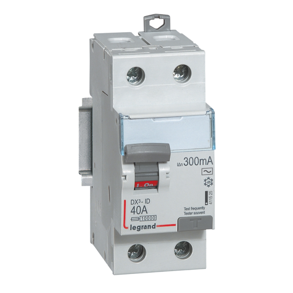 Legrand interrupteur différentiel DX3-ID 2P 40A type AC 300mA réf 411525 vue face