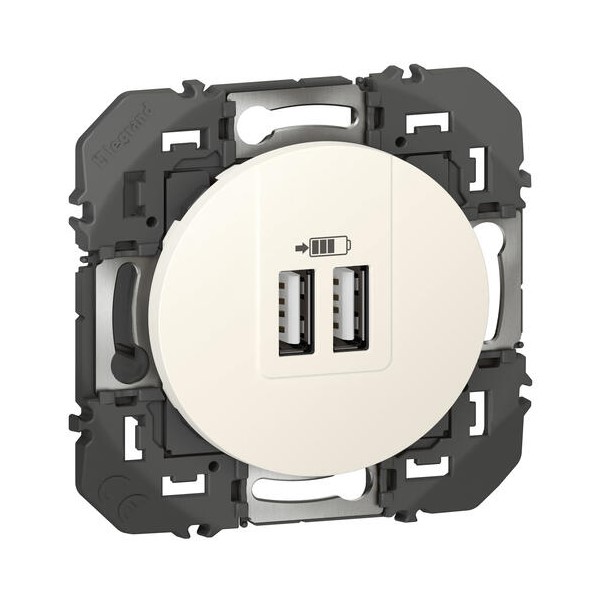 Legrand - Double chargeur USB Type-A Dooxie - 2,4A - Finition Blanc - Réf : 600343