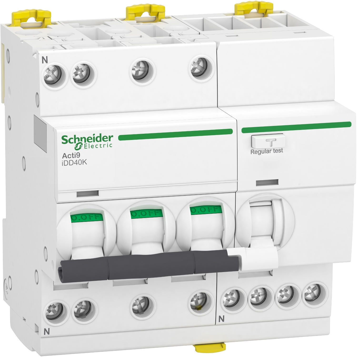 Schneider - Acti9 iDD40K - Disjoncteur Différentiel - 3P+N C 20A 4500A/4,5A 30mA type AC - Réf : A9DK1720