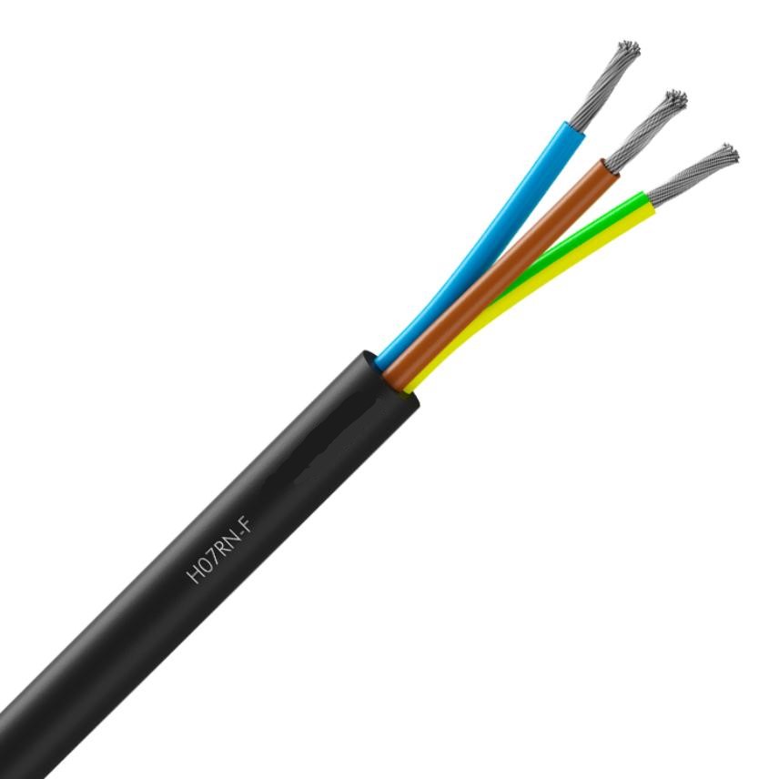 Câble Électrique H07RN-F 3G1.5² - G/N/M/B/VJ - Coupe au mètre - Réf : CABLERNF3G1.5