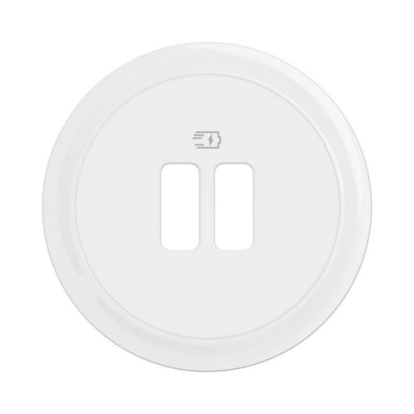 Enjoliveur pour chargeur double USB type C - blanc brillant - Céliane 2024 - Legrand - Réf CB0154
