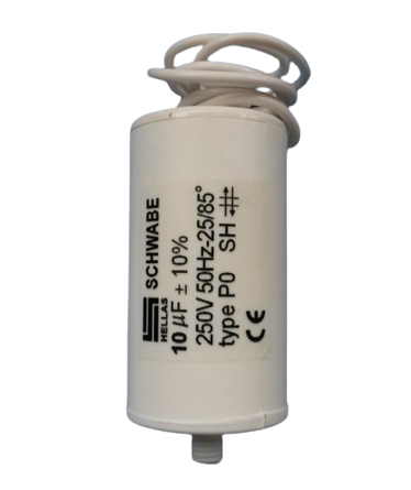 Schwabe Hellas - Condensateur de démarrage 10 µF - 250V - ±10% - Réf : CONDO10MF