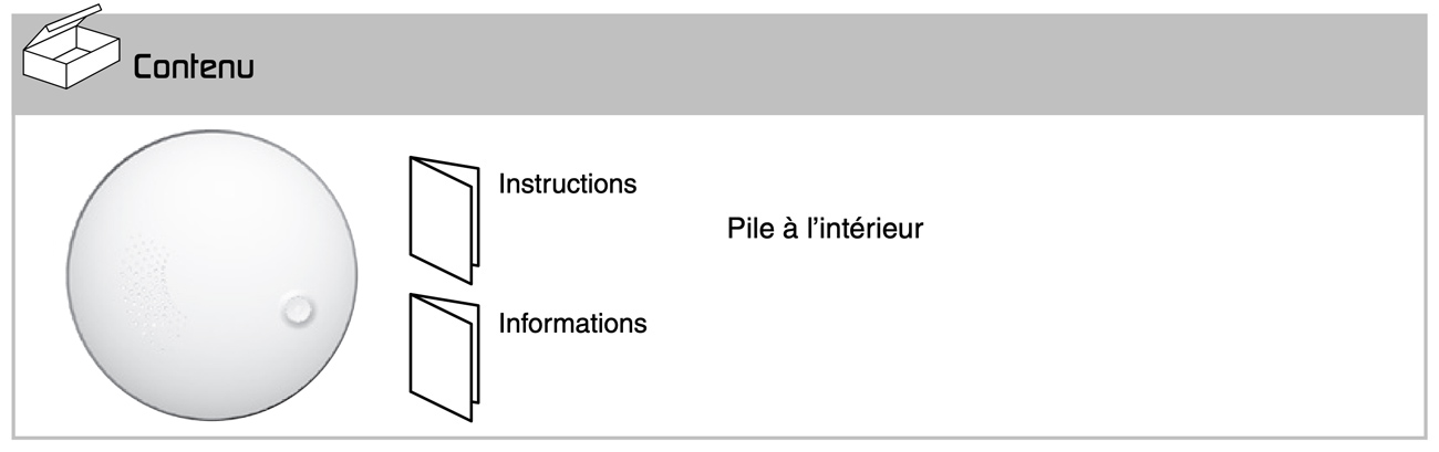 Contenu du détecteur de fumée DFR Tyxal+