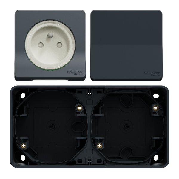 Schneider – Prise 2P+T + va-et-vient vertical saillie IP55 IK08 Mureva Styl – Réf : MUR36025