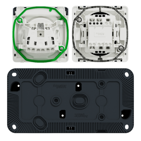Dimensions double fonction Schneider Mureva Styl – Réf : MUR36025