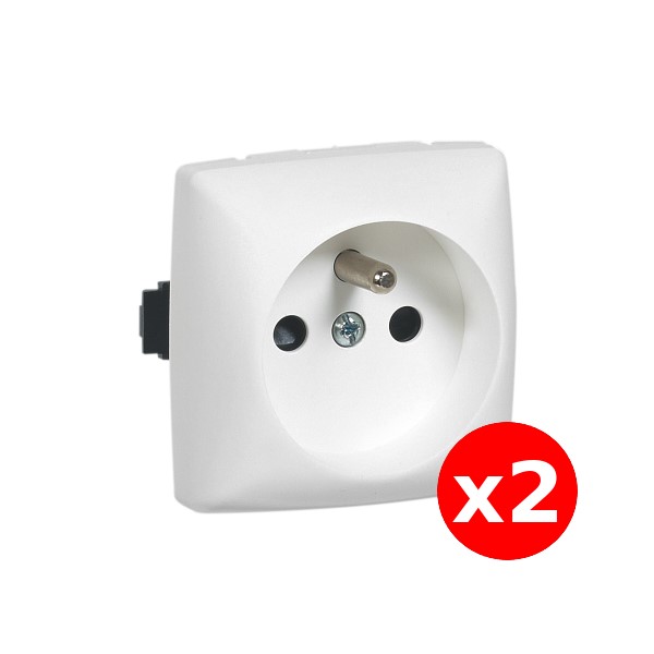 Prise 2P+T à bornes automatiques - Legrand - blanc