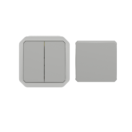Plexo - transformeur étanche réversible pour réaliser 5 fonctions - finition gris - Réf : 069506L - Vue de face