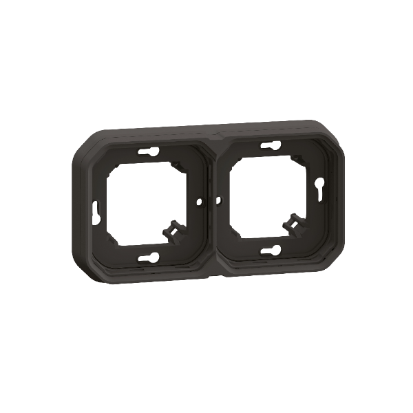 Support Plexo encastré 2 postes Anthracite