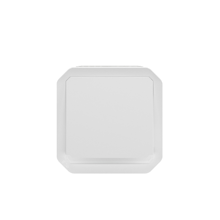 Plexo - poussoir NO-NF lumineux étanche avec voyant - finition blanc - Réf : 069616L - Vue de face