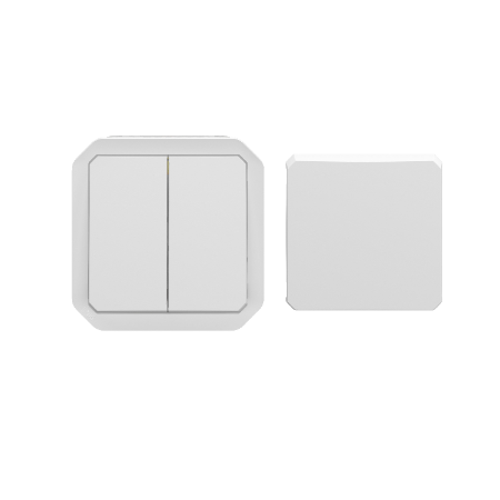 Plexo - transformeur étanche réversible pour réaliser 5 fonctions - finition blanc- Réf : 069618L - Vue de face