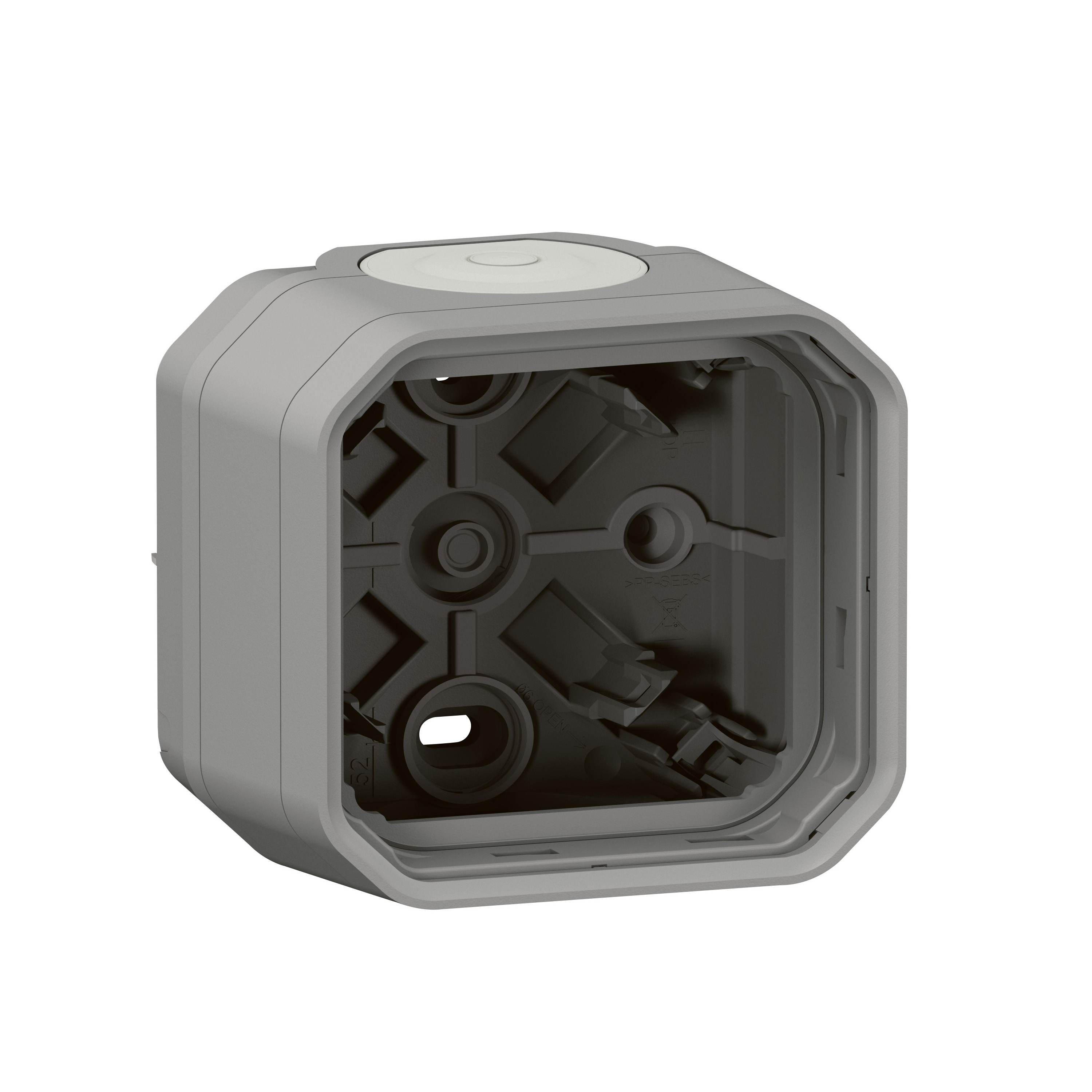 Boîtier saillie Plexo 1 poste - Gris