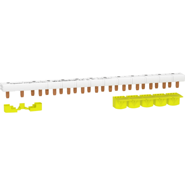 Schneider - Resi9 XP - lot de 4 peignes monoblocs horizontaux R9PXH213 et 3 peignes verticaux R9PXV - Vue de face