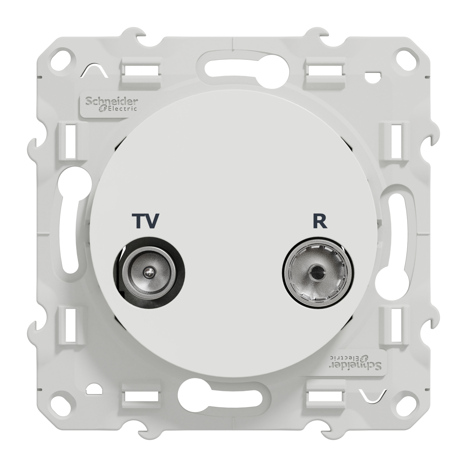 Schneider - Prise TV/FM Odace - Aluminium - Réf : S520461