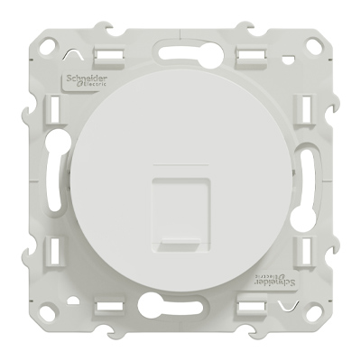 Schneider - Prise RJ45 Grade 1 Odace face avant - Blanc - Catégorie 5 UTP - Téléphone - Bornes auto - Réf : S520471