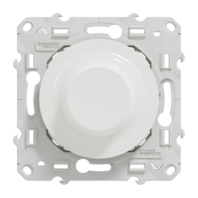 Schneider - Variateur rotatif Bluetooth Odace Wiser - 2 fils - Blanc - Face avant - Réf : S520513