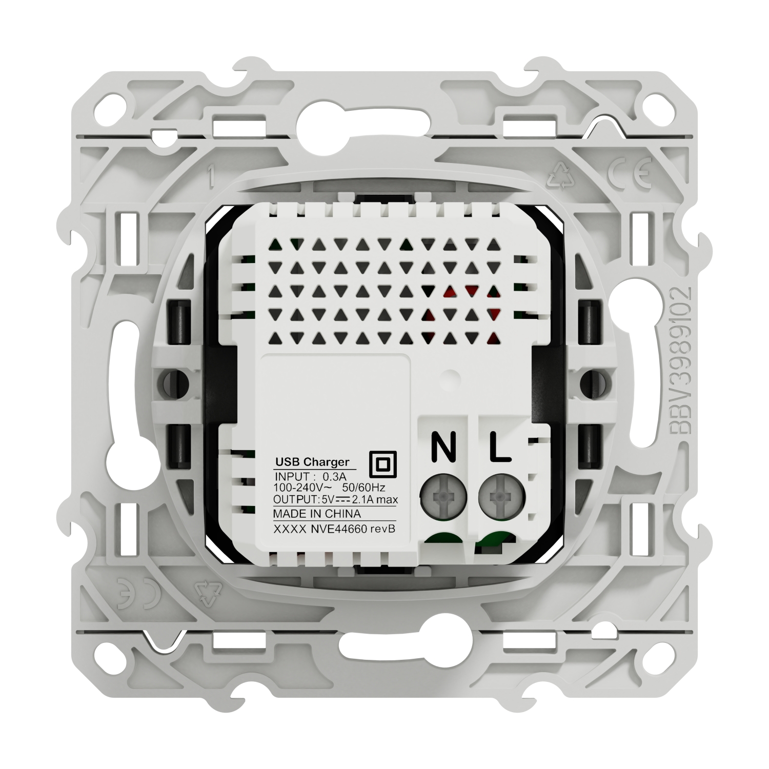 Schneider - Prise Double USB Odace - Alu - Réf : S530407