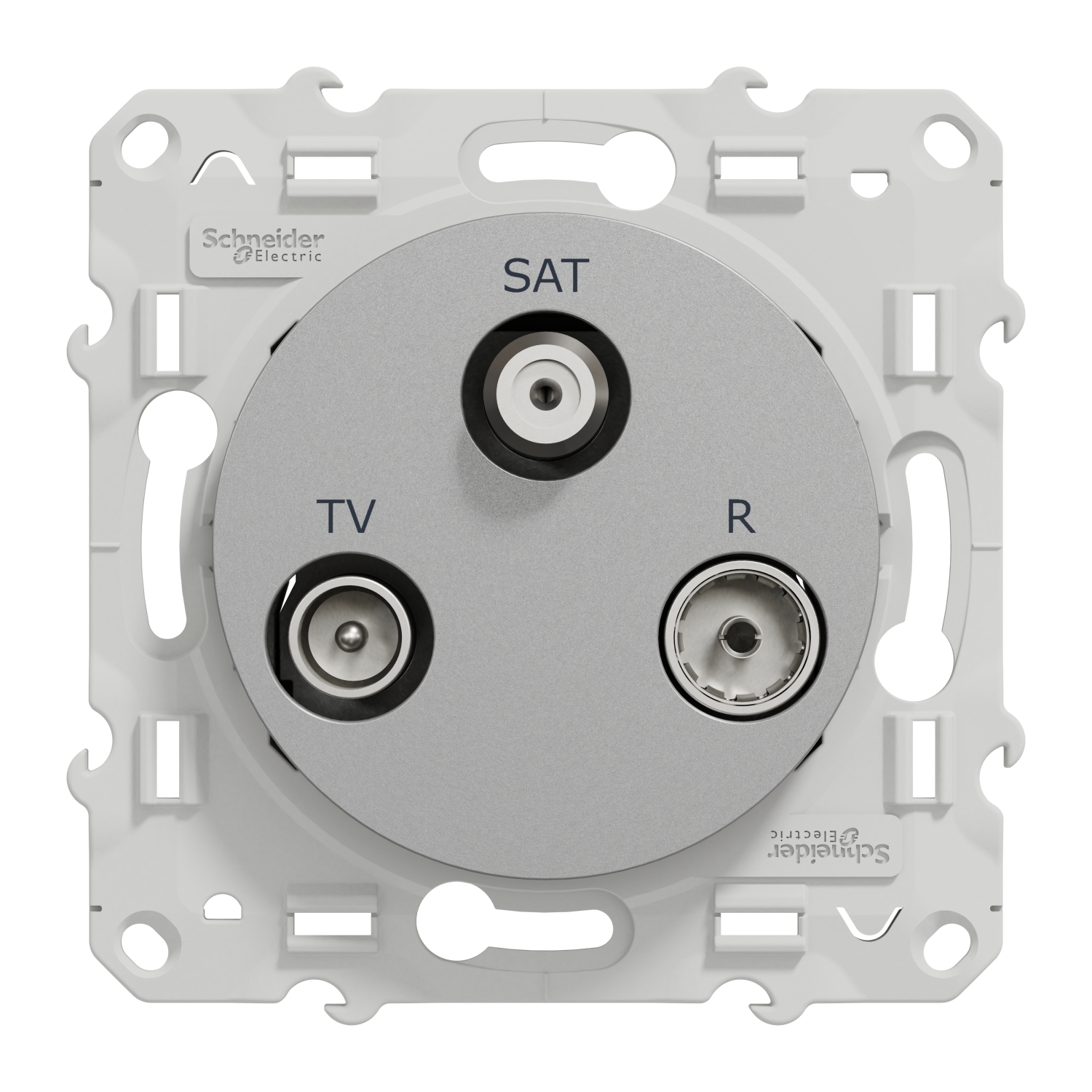 Schneider - Prise TV/FM/SAT Odace - Aluminium - Réf : S530461