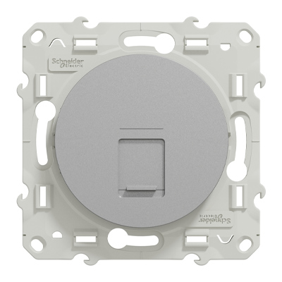 Schneider - Prise RJ45 Grade 1 Odace face avant - Alu - Catégorie 6 UTP - Multimédia - IDC - Réf : S530475