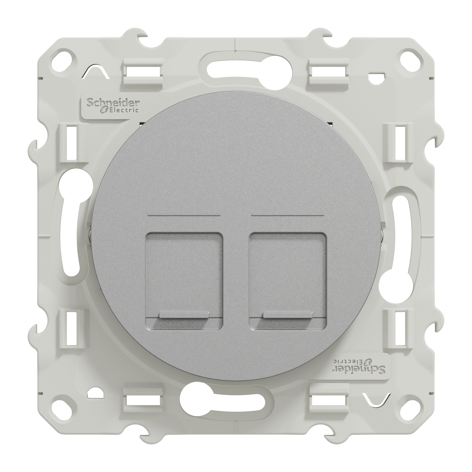 Prise double RJ45 équipée S-One Cat6 UTP D-Life MTN4576-0002 mécanisme seul  Schneider Electric