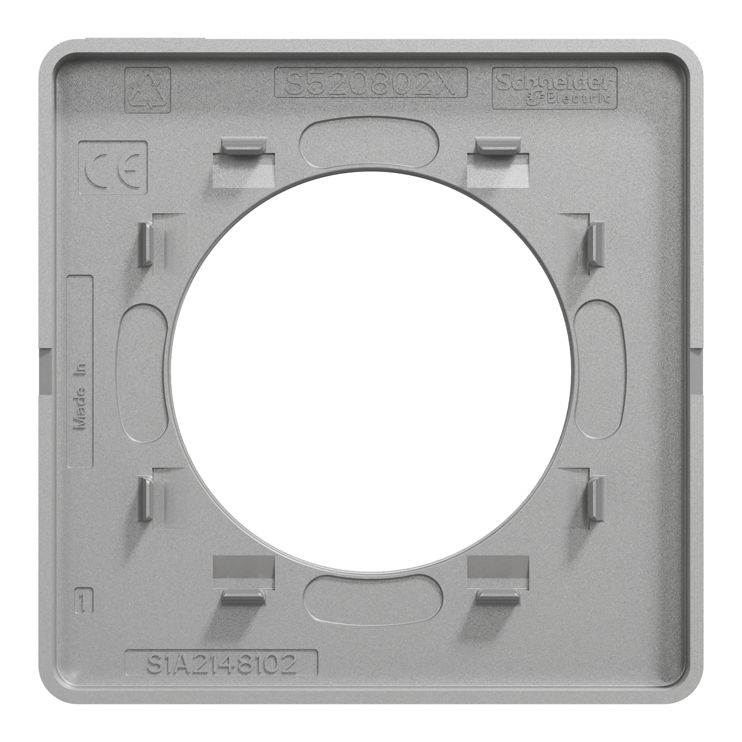 Schneider Odace - Plaque 1 poste - ALU Brossé Touch avec liseré alu - s530802J