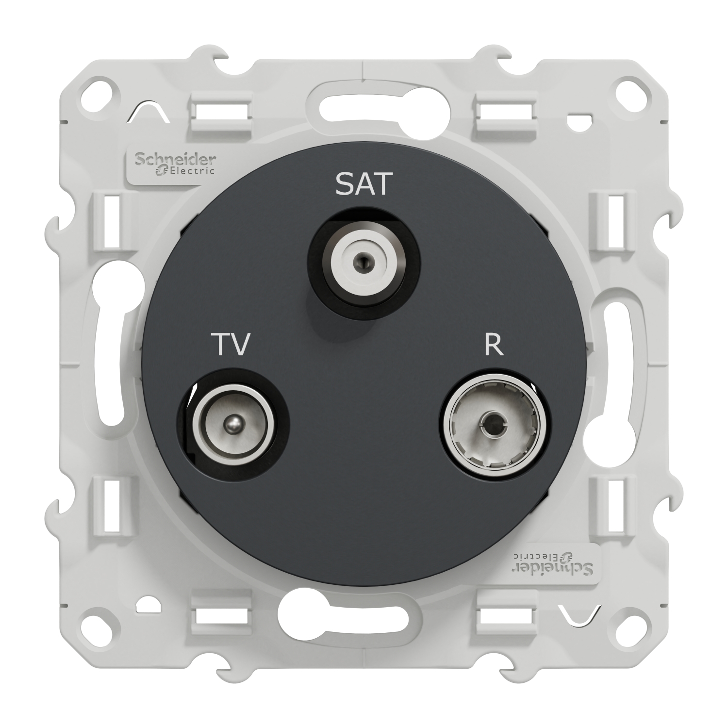 Schneider - Prise TV-FM-SAT Odace - Anthracite - Réf : S540461