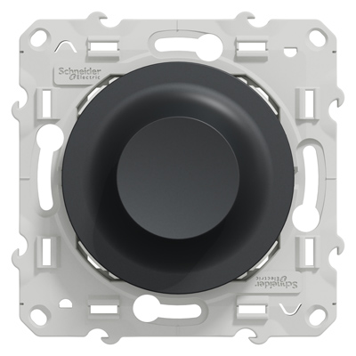 Schneider - Variateur rotatif Bluetooth Odace Wiser - 2 fils -Face avant - Anthracite - Réf : S540513