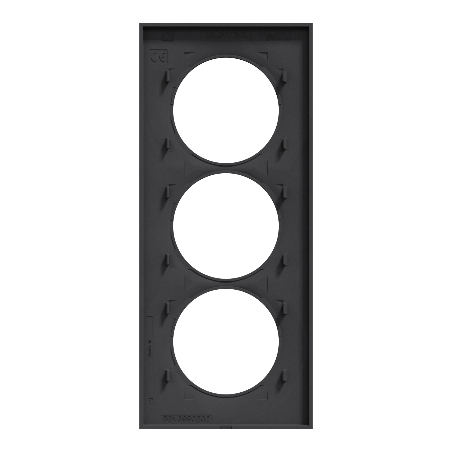 Schneider Odace - Plaque 2 postes entraxe 57 mm - Vertical - ANTHRACITE - Réf : S540714