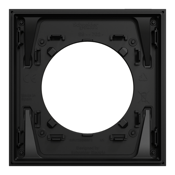 Schneider - Odace Métal 2025 - LOT de 10 Plaques de finition 1 poste - Effet laiton support noir - Réf : S916702 x 10 - Vue de dos