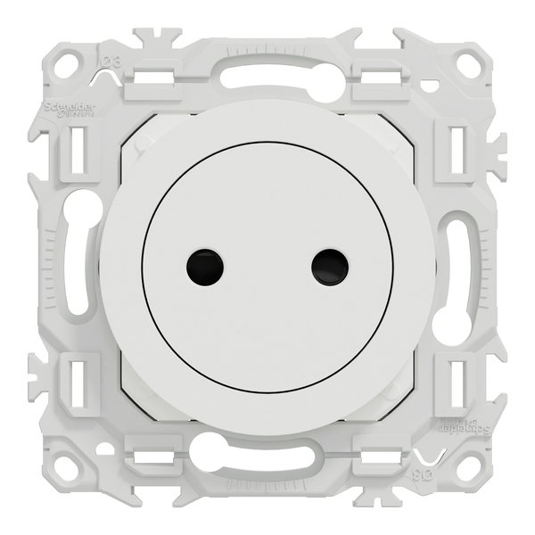 Schneider - Odace 2025 - LOT de 10 Prises 2P affleurante - Bornes automatiques - Blanc craie - Réf : S920033 x 10 - Vue de face