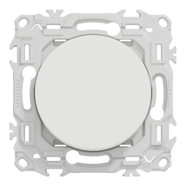 Schneider - Odace 2025 - LOT de 10 Va et Vient ou Poussoir - 10AX - Blanc craie - Réf : S920204 x 10 - Vue de face