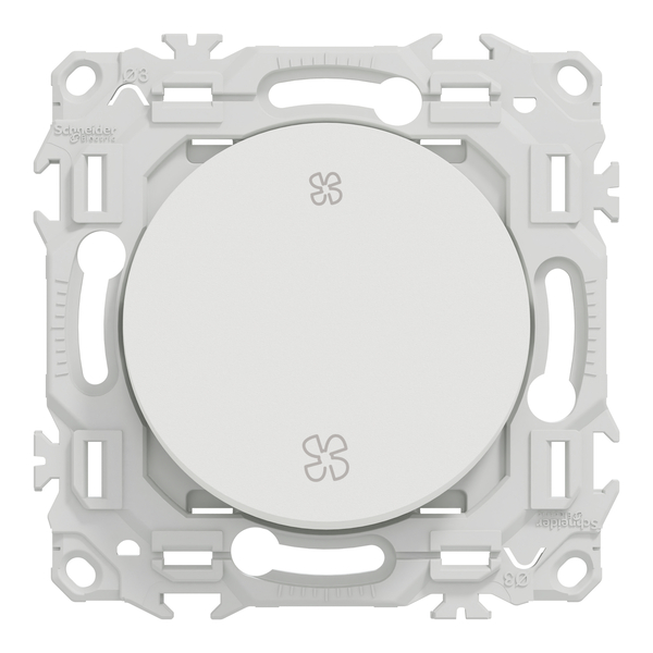 Schneider - Odace 2025 - LOT de 10 Interrupteurs ou poussoirs VMC 2 vitesses - 10AX - Blanc craie - Réf : S920233 x 10 - Vue de face