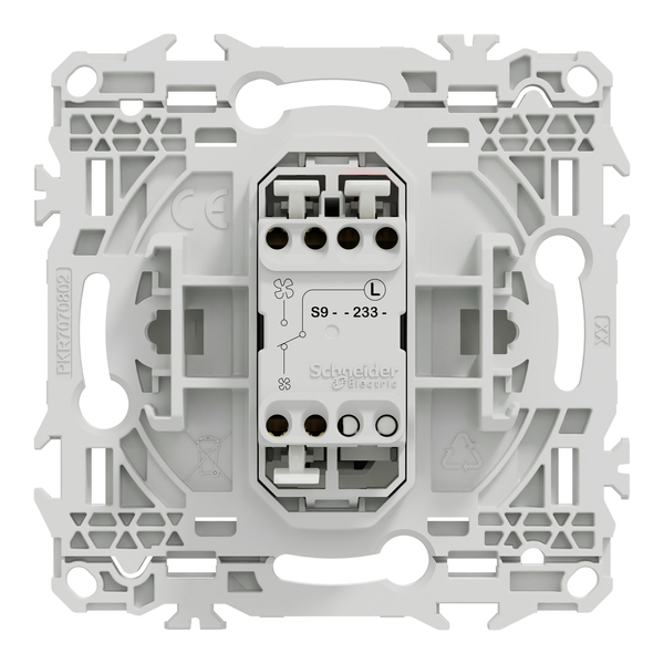 Schneider - Odace 2025 - LOT de 10 Interrupteurs ou poussoirs VMC 2 vitesses - 10AX - Blanc craie - Réf : S920233 x 10 - Vue de dos
