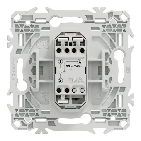 Schneider - Odace 2025 - LOT de 10 Boutons poussoir porte-étiquette - symbole carillon - Blanc craie - Réf : S920246 x 10 - Vue de dos