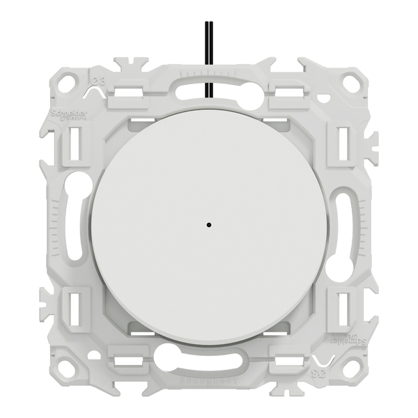 Schneider - Odace 2025 - LOT de 10 Va-et-vient ou poussoir lumineux/témoin LED verte 0,15mA - Blanc craie - Réf : S920263 x 10 - Vue de face