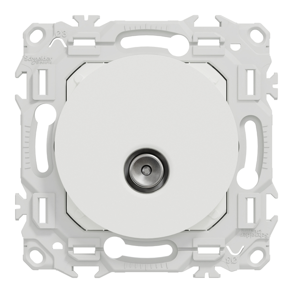 Schneider - Odace 2025 - LOT de 10 Prises TV simple mâle - Sortie coaxiale - Blanc craie - Réf : S920445 x 10 - Vue de face