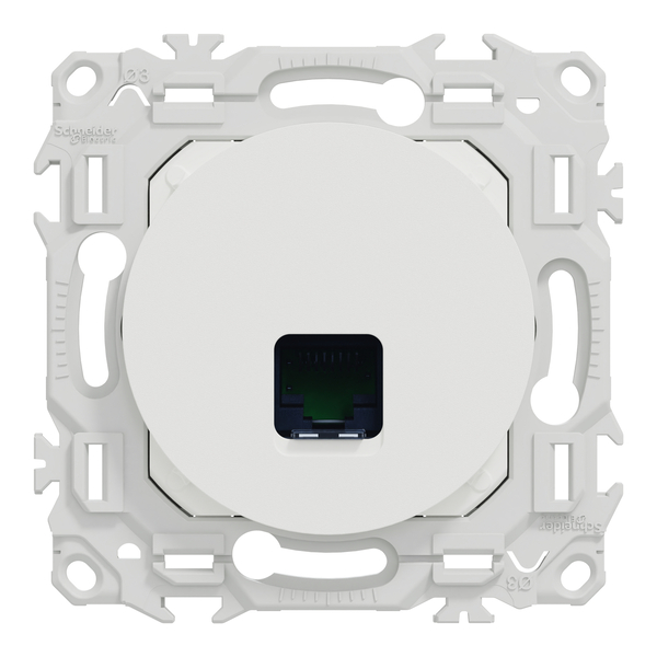 Schneider - Odace 2025 - LOT de 10 Prises RJ45 - Cat6 UTP grade 1 à 2 - Blanc craie - Réf : S920475 x 10 - Vue de face