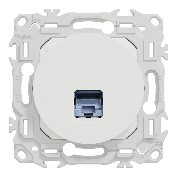Schneider - Odace 2025 - LOT de 10 Prises RJ45 - Cat6 STP grade 2TV min à grade 3TV - Blanc craie - Réf : S920476 x 10 - Vue de face