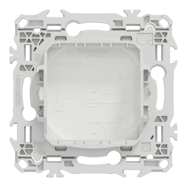 Schneider - Odace 2025 - LOT de 10 Obturateurs - Pré-perçage pour sortie de câble - Blanc craie - Réf : S920666 x 10 - Vue de dos