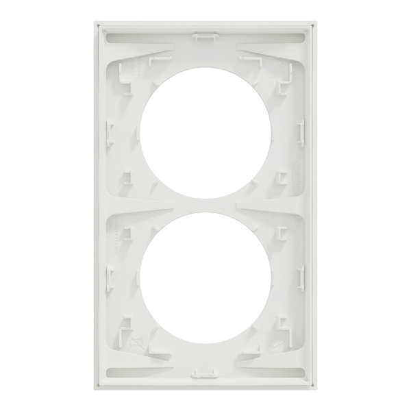Schneider - Odace 2025 - LOT 10 de Plaques de finition 2 postes entraxe spécifique 57mm - Blanc craie - Réf : S920714 x 10 - Vue de dos