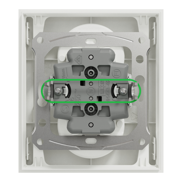 Schneider - Odace 2025 - LOT de 5 Double prise de courant 2P+T avec plaque - 1 poste - Blanc craie - Réf : S921089 x 5 - Vue de dos