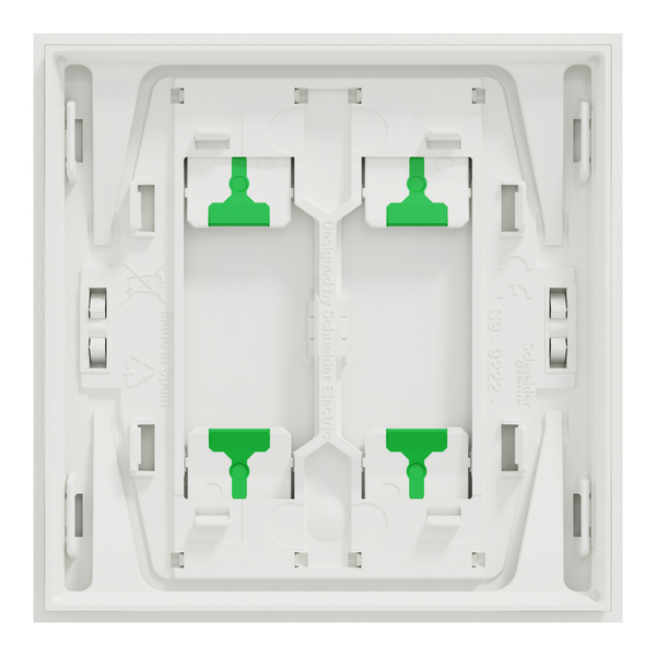 Schneider - Odace Intégral 2025 - LOT de 10 Enjoliveur/plaque double va et vient ou poussoir - Blanc craie - Réf : S929222 x 10 - Vue de dos