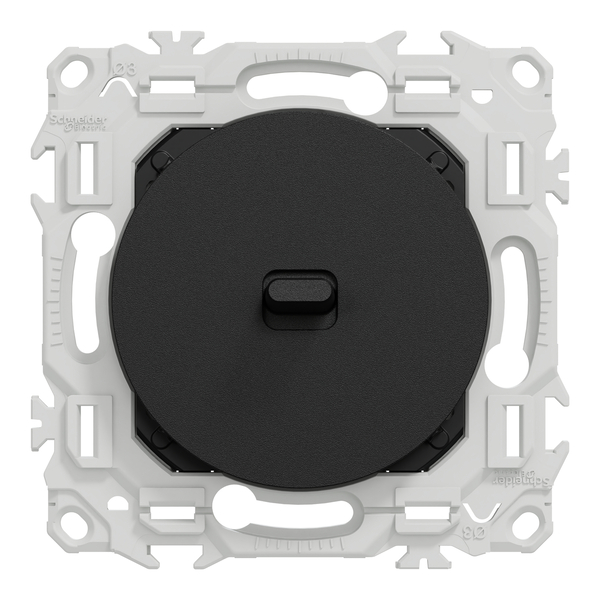 Schneider - Odace 2025 - LOT de 10 Va et Vient ou Poussoir à levier - Noir onyx - Réf : S940203 x 10 - Vue de face