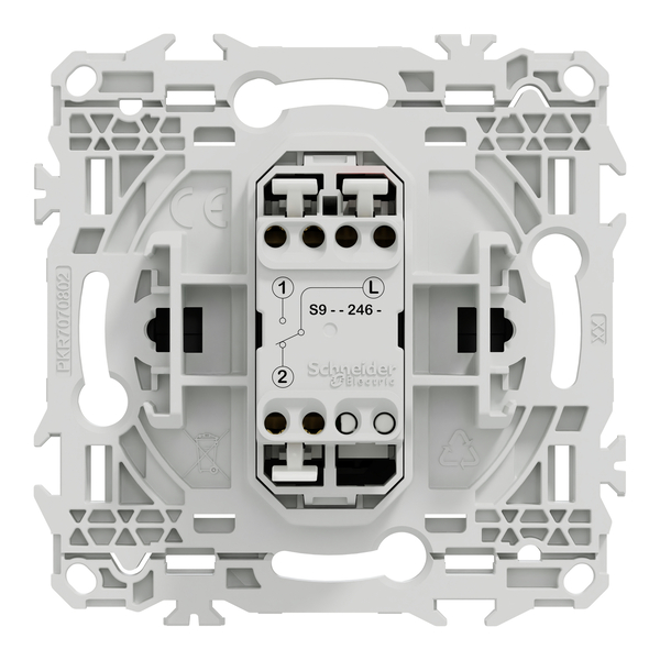 Schneider - Odace 2025 - Bouton poussoir porte-étiquette - symbole carillon - Noir onyx - Réf : S940246 - Vue de dos