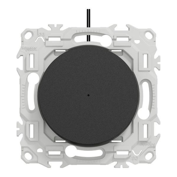 Schneider - Odace 2025 - va-et-vient ou poussoir lumineux/témoin LED verte 0,15mA - 10AX - noir onyx - Réf : S940263 - Vue de face
