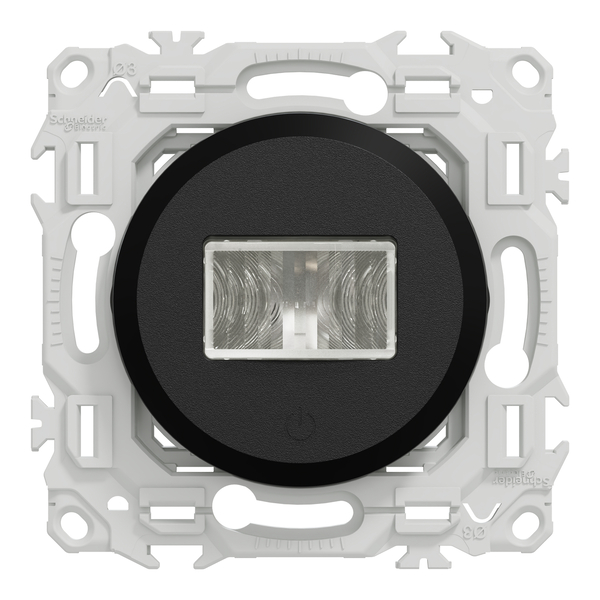 Schneider - Odace 2025 - Détecteur de présence et mouvement - 3 fils avec neutre - Noir onyx - Réf : S940526 - Vue de face