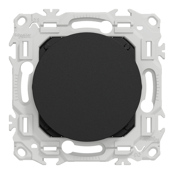 Schneider - Odace 2025 - LOT de 10 Obturateurs - Pré-perçage pour sortie de câble - Noir onyx - Réf : S940666 x 10 - Vue de face