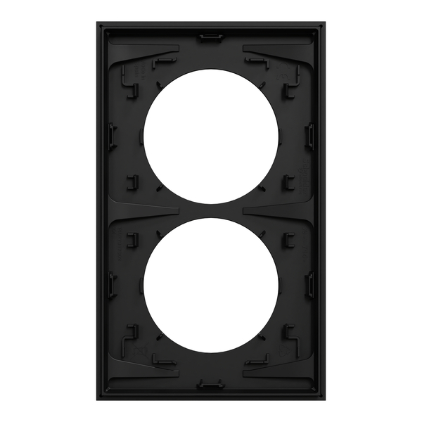 Schneider - Odace 2025 - LOT de 10 Plaques de finition 2 postes entraxe spécifique 57mm - Noir onyx - Réf : S940714 x 10 - Vue de dos